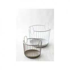 Zone Denmark Paniers Et Corbeilles Panier En Fer Taupe -Accessoires de cheminée Soldes panier en fer taupe 6