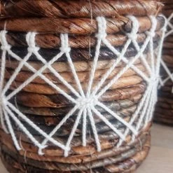 My Bliss Home Paniers Et Corbeilles Panier En Feuille De Bananier 16x15 Cm -Accessoires de cheminée Soldes panier en feuille de bananier 16x15 cm 11