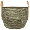 Maisons Du Monde Paniers Et Corbeilles Panier En Fibre De Maïs Vert Olive Tressé Main -Accessoires de cheminée Soldes panier en fibre de mais vert olive tresse main 1000 10 33 216267 1
