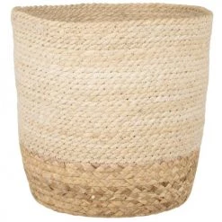 Maisons Du Monde Paniers Et Corbeilles Panier En Fibre Végétale Beige Et Marron