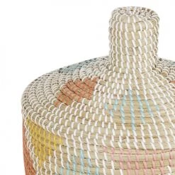 Maisons Du Monde Paniers Et Corbeilles Panier En Fibre Végétale Tressée Main Multicolore -Accessoires de cheminée Soldes panier en fibre vegetale tressee main multicolore 1000 0 38 220167 3