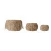 Bloomingville Paniers Et Corbeilles Panier En Fibres Naturelles Beige Lot De 3 -Accessoires de cheminée Soldes panier en fibres naturelles beige lot de 3