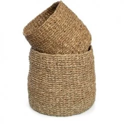 Bazar Bizar Paniers Et Corbeilles Panier En Herbes De Mer Lot De 2 -Accessoires de cheminée Soldes panier en herbes de mer lot de 2 2