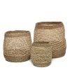 Bazar Bizar Paniers Et Corbeilles Panier En Herbes De Mer Lot De 3 -Accessoires de cheminée Soldes panier en herbes de mer lot de 3