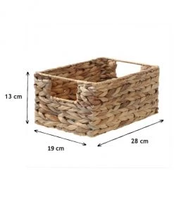 Casâme Paniers Et Corbeilles Panier En Jacinthe D'eau Armature Métal - Hauteur 13 Cm - Beige -Accessoires de cheminée Soldes panier en jacinthe d eau armature metal hauteur 13 cm beige 2