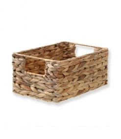 Casâme Paniers Et Corbeilles Panier En Jacinthe D'eau Armature Métal - Hauteur 13 Cm - Beige