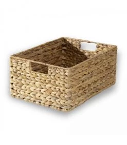 Casâme Paniers Et Corbeilles Panier En Jacinthe D'eau Armature Métal - Hauteur 17 Cm - Beige -Accessoires de cheminée Soldes panier en jacinthe d eau armature metal hauteur 17 cm beige 2