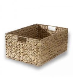 Casâme Paniers Et Corbeilles Panier En Jacinthe D'eau Armature Métal - Hauteur 20 Cm - Beige -Accessoires de cheminée Soldes panier en jacinthe d eau armature metal hauteur 20 cm beige 2