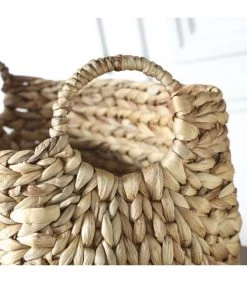 Casâme Paniers Et Corbeilles Panier En Jacinthe D'eau Avec Poignées - L46xP27xH27 - Beige -Accessoires de cheminée Soldes panier en jacinthe d eau avec poignees l46xp27xh27 beige 3