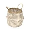 Compactor Paniers Et Corbeilles Panier En Jonc De Mer Beige Et Blanc H26cm -Accessoires de cheminée Soldes panier en jonc de mer beige et blanc h26cm