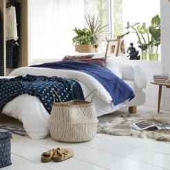 Compactor Paniers Et Corbeilles Panier En Jonc De Mer Beige Et Blanc H36cm -Accessoires de cheminée Soldes panier en jonc de mer beige et blanc h36cm 5