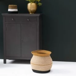 Casatera Paniers Et Corbeilles Panier En Jonc De Mer Marron -Accessoires de cheminée Soldes panier en jonc de mer marron 3