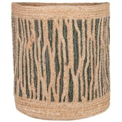 Maisons Du Monde Paniers Et Corbeilles Panier En Jute Marron Et Vert