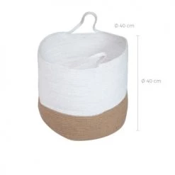Rendez Vous Déco Paniers Et Corbeilles Panier En Jute Naturelle Et Blanc -Accessoires de cheminée Soldes panier en jute naturelle et blanc 8