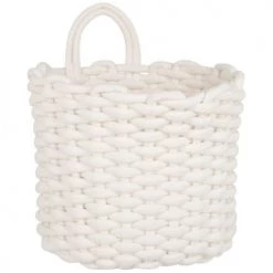Maisons Du Monde Paniers Et Corbeilles Panier En Maille De Coton Blanc