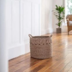 Casatera Paniers Et Corbeilles Panier En Mendong Marron -Accessoires de cheminée Soldes panier en mendong marron 2