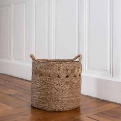 Casatera Paniers Et Corbeilles Panier En Mendong Marron -Accessoires de cheminée Soldes panier en mendong marron 3