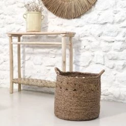 Casatera Paniers Et Corbeilles Panier En Mendong Marron -Accessoires de cheminée Soldes panier en mendong marron 4