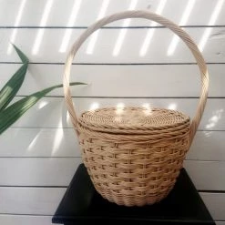 My Bliss Home Paniers Et Corbeilles Panier En Osier Naturel 30x24x50 Cm -Accessoires de cheminée Soldes panier en osier naturel 30x24x50 cm 1