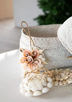 Bazar Bizar Paniers Et Corbeilles Panier En Perles Blanches Lot De 3 -Accessoires de cheminée Soldes panier en perles blanches lot de 3 3