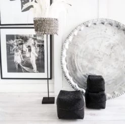 Bazar Bizar Paniers Et Corbeilles Panier En Perles Noir -Accessoires de cheminée Soldes panier en perles noir 3