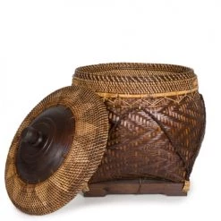 Bazar Bizar Paniers Et Corbeilles Panier En Rotin Brun Naturel -Accessoires de cheminée Soldes panier en rotin brun naturel 4