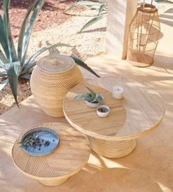 Maisons Du Monde Paniers Et Corbeilles Panier En Rotin Tressé Blanc -Accessoires de cheminée Soldes panier en rotin tresse blanc 1000 8 33 225615 4