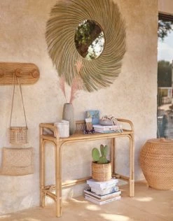 Maisons Du Monde Paniers Et Corbeilles Panier En Rotin Tressé Blanc -Accessoires de cheminée Soldes panier en rotin tresse blanc 1000 8 33 225615 5