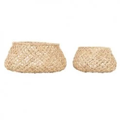Grenier Alpin Paniers Et Corbeilles Panier En Tressage Abaca (set De 2)