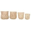 Grenier Alpin Paniers Et Corbeilles Panier En Tressage Abaca (set De 4) -Accessoires de cheminée Soldes panier en tressage abaca set de 4