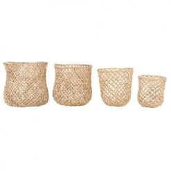 Grenier Alpin Paniers Et Corbeilles Panier En Tressage Abaca (set De 4)