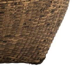 LANADECO Paniers Et Corbeilles Panier Extra Large Rond Rotin Noir D84cm -Accessoires de cheminée Soldes panier extra large rond rotin noir d84cm 3