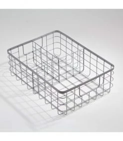 Casâme Paniers Et Corbeilles Panier Filaire Gris 3 Compartiments Métal -Accessoires de cheminée Soldes panier filaire gris 3 compartiments metal 2