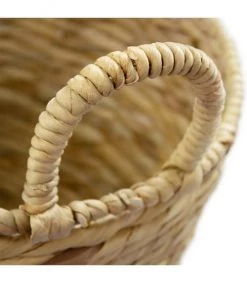 Casâme Paniers Et Corbeilles Panier Haut En Jacinthe D'eau - Beige -Accessoires de cheminée Soldes panier haut en jacinthe d eau beige 3