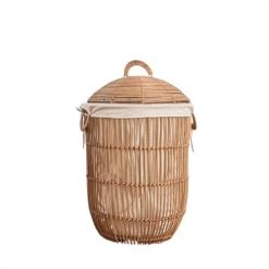 Casatera Paniers Et Corbeilles Panier Linge Rotin Intérieur Tissu Marron