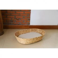 Beau Rivage Paniers Et Corbeilles Panier Ovale Pour Chien Et Chat En Jacinthe D'eau Coussin écru -Accessoires de cheminée Soldes panier ovale pour chien et chat en jacinthe d eau coussin ecru 2