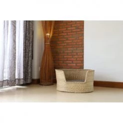 Beau Rivage Paniers Et Corbeilles Panier Ovale Pour Chien Et Chat En Jonc De Mer Coussin Gris -Accessoires de cheminée Soldes panier ovale pour chien et chat en jonc de mer coussin gris 2