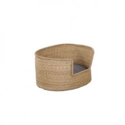 Beau Rivage Paniers Et Corbeilles Panier Ovale Pour Chien Et Chat En Jonc De Mer Coussin Gris -Accessoires de cheminée Soldes panier ovale pour chien et chat en jonc de mer coussin gris 3