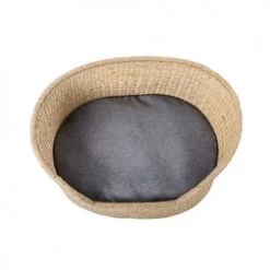 Beau Rivage Paniers Et Corbeilles Panier Ovale Pour Chien Et Chat En Jonc De Mer Coussin Gris -Accessoires de cheminée Soldes panier ovale pour chien et chat en jonc de mer coussin gris 4