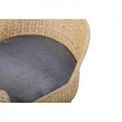 Beau Rivage Paniers Et Corbeilles Panier Ovale Pour Chien Et Chat En Jonc De Mer Coussin Gris -Accessoires de cheminée Soldes panier ovale pour chien et chat en jonc de mer coussin gris 5