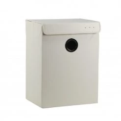 Meubletmoi Paniers Et Corbeilles Panier Pliant Rectangulaire En Pu Blanc