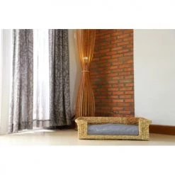 Beau Rivage Paniers Et Corbeilles Panier Rectangulaire Pour Chien Et Chat En Jacinthe D'eau Coloris Gris -Accessoires de cheminée Soldes panier rectangulaire pour chien et chat en jacinthe d eau coloris gris 2