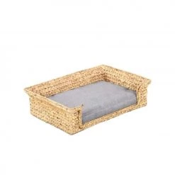 Beau Rivage Paniers Et Corbeilles Panier Rectangulaire Pour Chien Et Chat En Jacinthe D'eau Coloris Gris -Accessoires de cheminée Soldes panier rectangulaire pour chien et chat en jacinthe d eau coloris gris 3