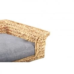 Beau Rivage Paniers Et Corbeilles Panier Rectangulaire Pour Chien Et Chat En Jacinthe D'eau Coloris Gris -Accessoires de cheminée Soldes panier rectangulaire pour chien et chat en jacinthe d eau coloris gris 5