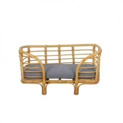 Beau Rivage Paniers Et Corbeilles Panier Rectangulaire Pour Chien Et Chat En Rotin Coussin Coloris Gris