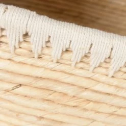 Grenier Alpin Paniers Et Corbeilles Panier Rectangulaire Tressage Abaca Et Corde (set De 2) -Accessoires de cheminée Soldes panier rectangulaire tressage abaca et corde set de 2 3