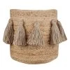 Stof Paniers Et Corbeilles Panier Rond En Jute Et Pompons -Accessoires de cheminée Soldes panier rond en jute et pompons