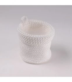 Casâme Paniers Et Corbeilles Panier Rond Maille Crochet 12x10cm - Blanc -Accessoires de cheminée Soldes panier rond maille crochet 12x10cm blanc 2