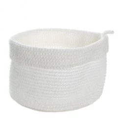 Casâme Paniers Et Corbeilles Panier Rond Maille Crochet Blanc H17cm X L20cm X L20cm