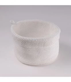Casâme Paniers Et Corbeilles Panier Rond Maille Crochet Blanc H17cm X L20cm X L20cm -Accessoires de cheminée Soldes panier rond maille crochet blanc h17cm x l20cm x l20cm 3